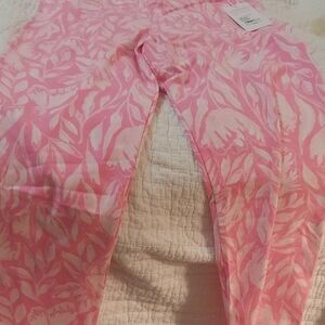 Lilly Pulitzer Pink Floral Kids Leggings Size 12-14 Nwt